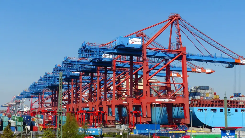 Ship-to-shore cranes at a container terminal